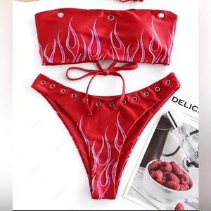 Red Flame Bikini Set